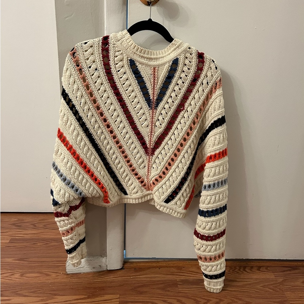 Ba&sh cream knit sweater womans size small